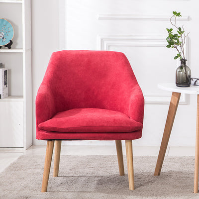 Contemporary Nordic Rectangular Velvet Solid Wood Dining Chair Armrest Backrest For Dining Room