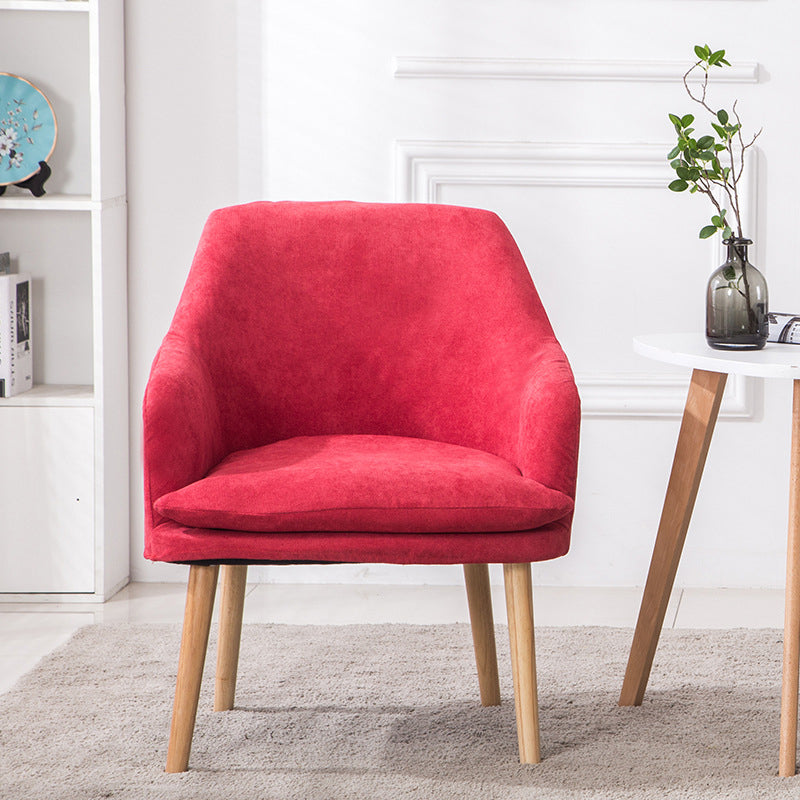 Contemporary Nordic Rectangular Velvet Solid Wood Dining Chair Armrest Backrest For Dining Room