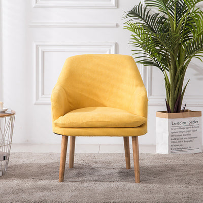 Contemporary Nordic Rectangular Velvet Solid Wood Dining Chair Armrest Backrest For Dining Room