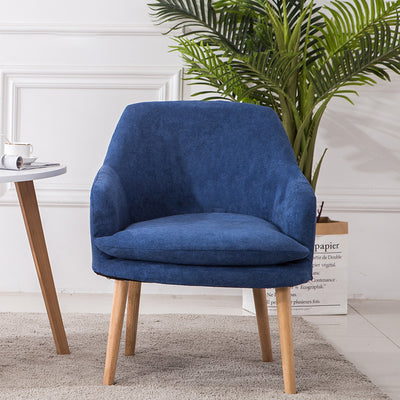 Contemporary Nordic Rectangular Velvet Solid Wood Dining Chair Armrest Backrest For Dining Room