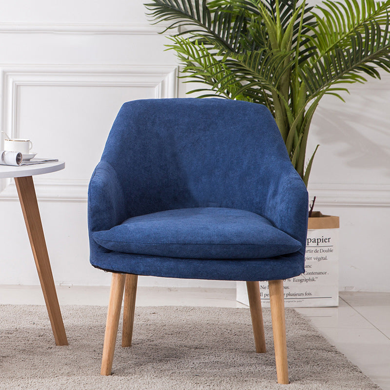 Contemporary Nordic Rectangular Velvet Solid Wood Dining Chair Armrest Backrest For Dining Room