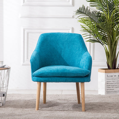 Contemporary Nordic Rectangular Velvet Solid Wood Dining Chair Armrest Backrest For Dining Room