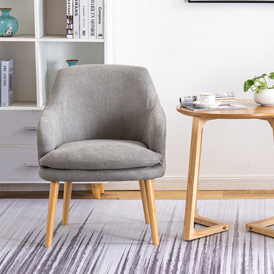 Contemporary Nordic Rectangular Velvet Solid Wood Dining Chair Armrest Backrest For Dining Room