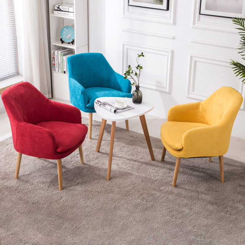 Contemporary Nordic Rectangular Velvet Solid Wood Dining Chair Armrest Backrest For Dining Room