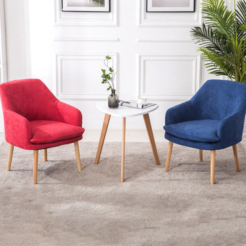 Contemporary Nordic Rectangular Velvet Solid Wood Dining Chair Armrest Backrest For Dining Room