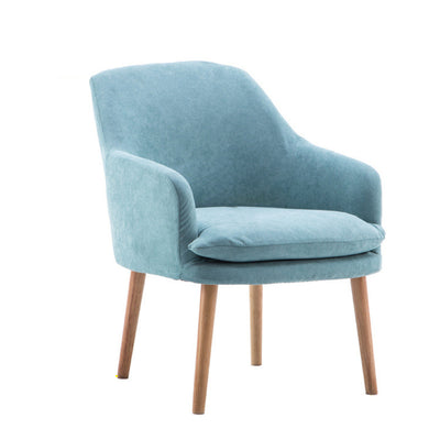 Contemporary Nordic Rectangular Velvet Solid Wood Dining Chair Armrest Backrest For Dining Room