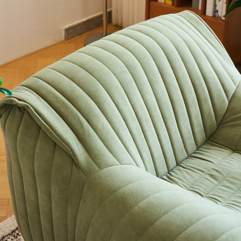 Modern Minimalist Rectangular Suede Velvet Solid Wood Accent Chair Backrest Armrest For Living Room