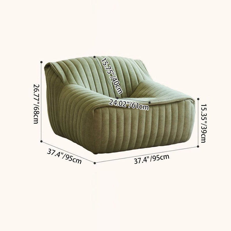 Modern Minimalist Rectangular Suede Velvet Solid Wood Accent Chair Backrest Armrest For Living Room