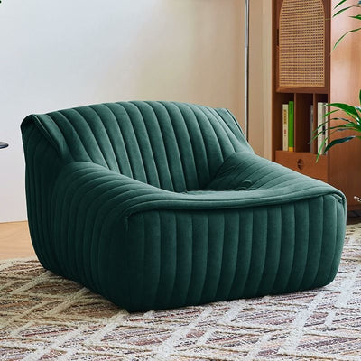 Modern Minimalist Rectangular Suede Velvet Solid Wood Accent Chair Backrest Armrest For Living Room