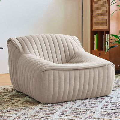 Modern Minimalist Rectangular Suede Velvet Solid Wood Accent Chair Backrest Armrest For Living Room