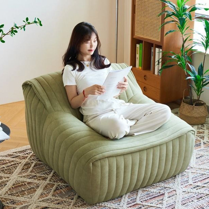 Modern Minimalist Rectangular Suede Velvet Solid Wood Accent Chair Backrest Armrest For Living Room