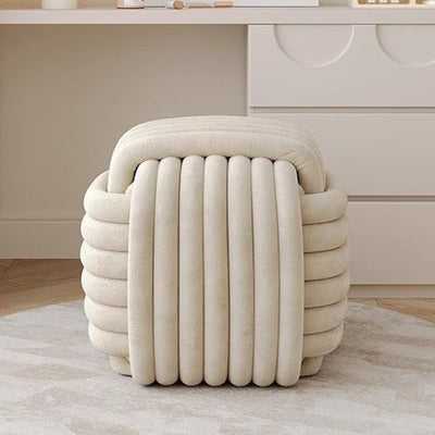 Contemporary Creative Rectangular Velvet Solid Wood Vanity Stool Backless Armless For Bedroom