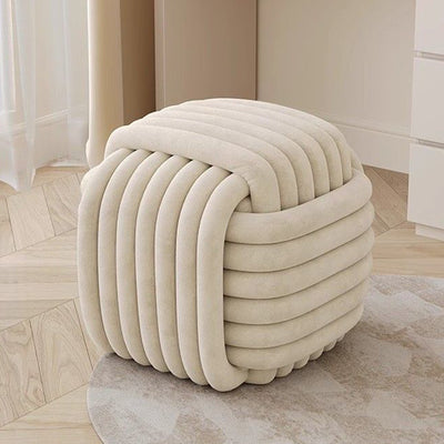Contemporary Creative Rectangular Velvet Solid Wood Vanity Stool Backless Armless For Bedroom