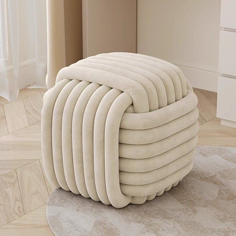 Contemporary Creative Rectangular Velvet Solid Wood Vanity Stool Backless Armless For Bedroom