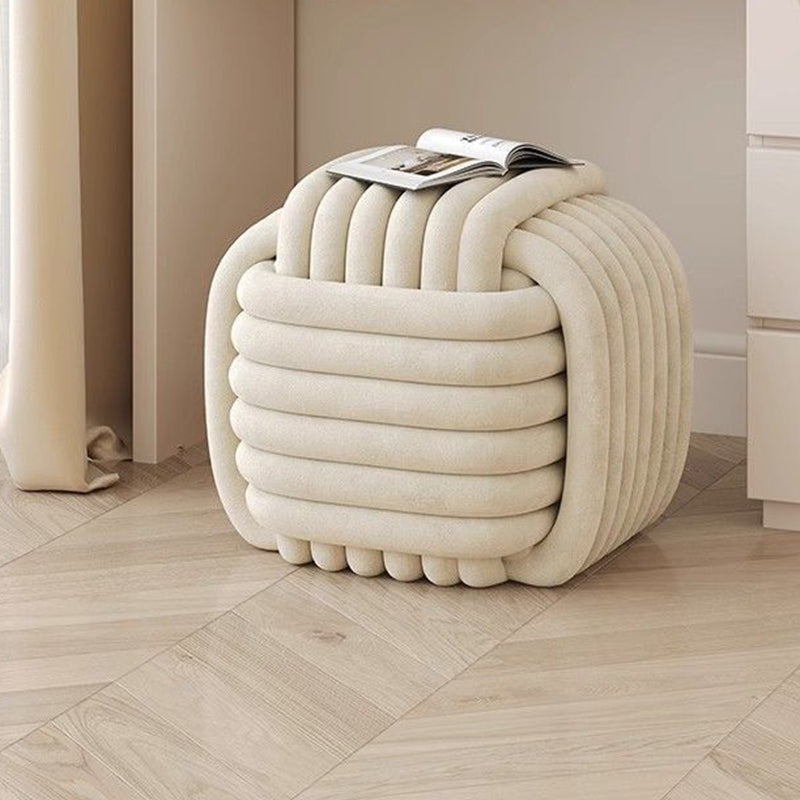 Contemporary Creative Rectangular Velvet Solid Wood Vanity Stool Backless Armless For Bedroom