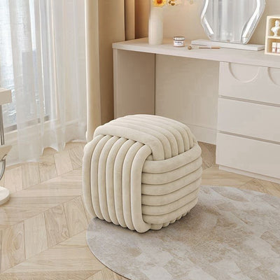 Contemporary Creative Rectangular Velvet Solid Wood Vanity Stool Backless Armless For Bedroom