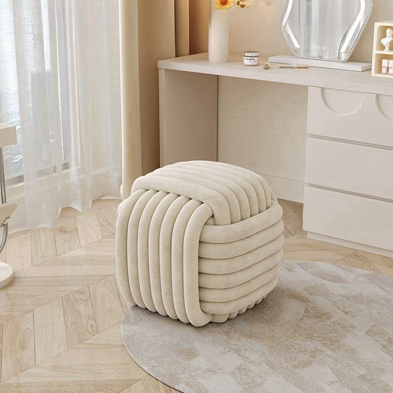 Contemporary Creative Rectangular Velvet Solid Wood Vanity Stool Backless Armless For Bedroom