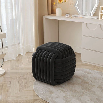 Contemporary Creative Rectangular Velvet Solid Wood Vanity Stool Backless Armless For Bedroom