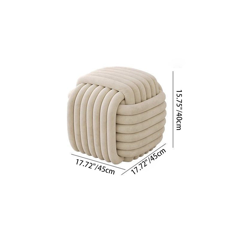 Contemporary Creative Rectangular Velvet Solid Wood Vanity Stool Backless Armless For Bedroom