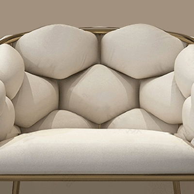 Contemporary Creative Curved Bubble Velvet Carbon Steel Vanity Stool Backrest Armrest For Bedroom