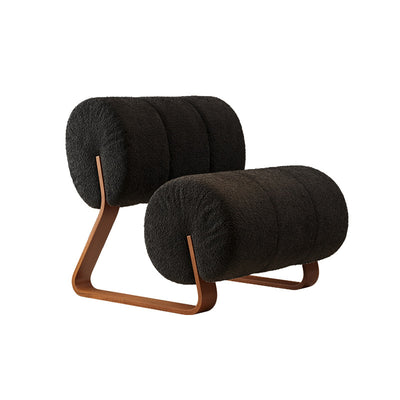 Contemporary Nordic Cylindrical Velvet Carbon Steel Accent Chair Backrest Armless For Living Room