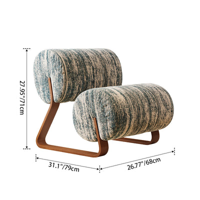 Contemporary Nordic Cylindrical Velvet Carbon Steel Accent Chair Backrest Armless For Living Room