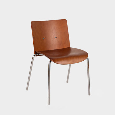 Modern Minimalist Rectangular Solid Wood Multi-Layer Plate Iron Dining Chair Backrest Armless For Dining Room