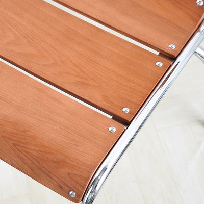 Modern Minimalist Rectangular Solid Wood Multi-Layer Plate Iron Stainless Steel Dining Chair Backrest Armless For Dining Room