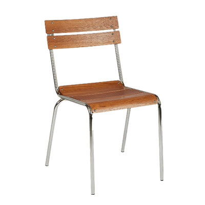 Modern Minimalist Rectangular Solid Wood Multi-Layer Plate Iron Stainless Steel Dining Chair Backrest Armless For Dining Room