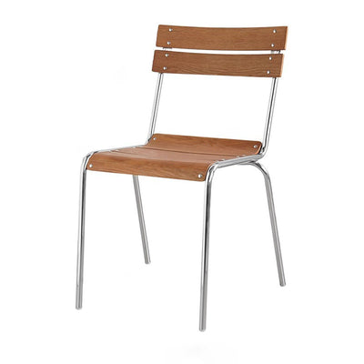 Modern Minimalist Rectangular Solid Wood Multi-Layer Plate Iron Stainless Steel Dining Chair Backrest Armless For Dining Room