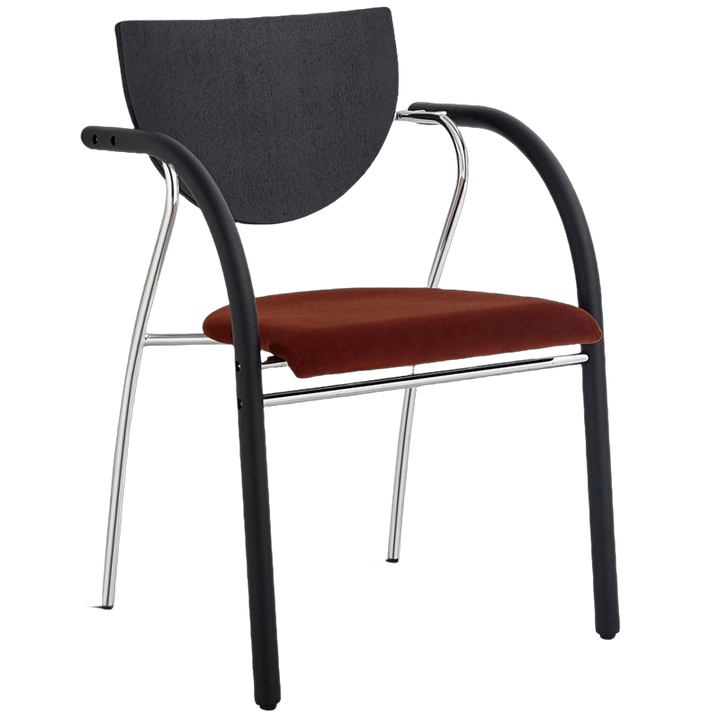 Chaise de salle à manger moderne Art déco, courbée, en tissu, bois massif, plaque multicouche, fer, acier inoxydable, avec dossier et accoudoirs pour salle à manger 