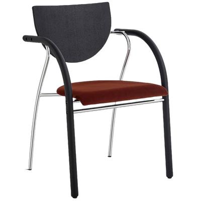 Modern Art Deco Curved Fabric Solid Wood Multi-Layer Plate Iron Stainless Steel Dining Chair Backrest Armrest For Dining Room