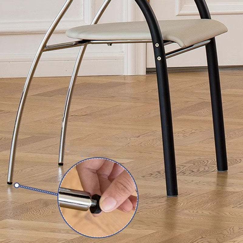 Modern Art Deco Curved Fabric Solid Wood Multi-Layer Plate Iron Stainless Steel Dining Chair Backrest Armrest For Dining Room