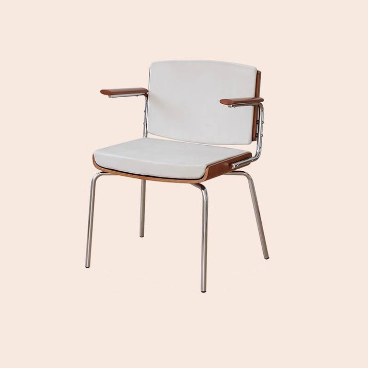Moderner minimalistischer rechteckiger Stoff Massivholz Mehrschichtplatte Massivholz Eisen Edelstahl Esszimmerstuhl Rückenlehne Armlehne für Esszimmer 