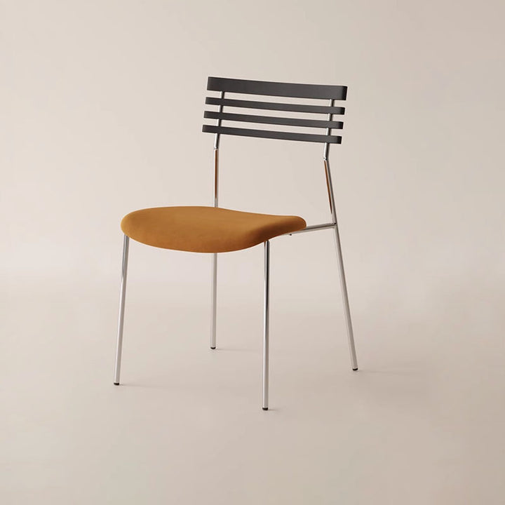 Modern Minimalist Rectangular Fabric Solid Wood Multi-Layer Plate Iron Dining Chair Backrest Armless For Dining Room