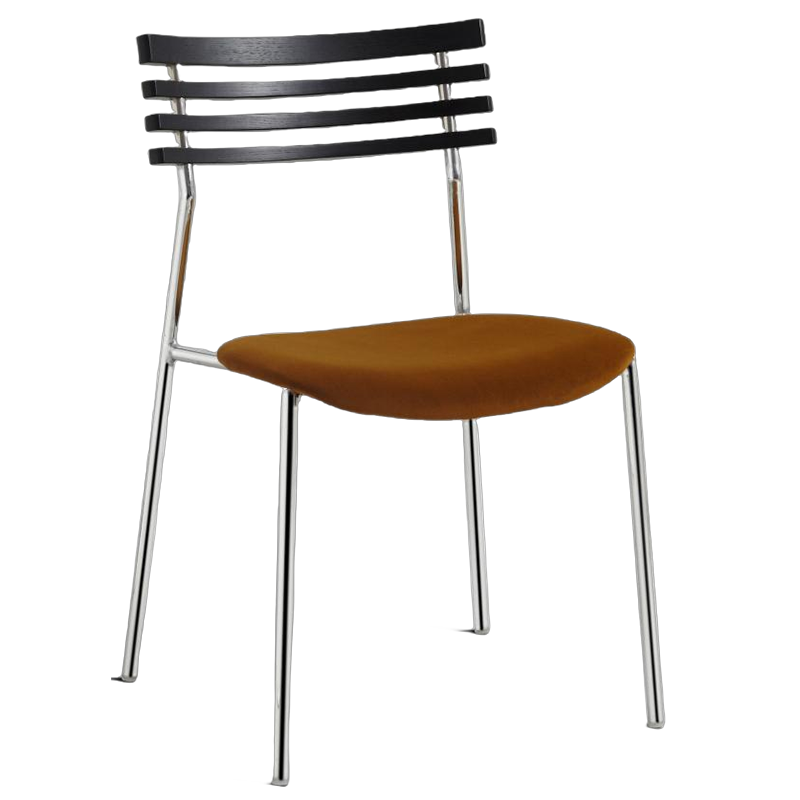 Modern Minimalist Rectangular Fabric Solid Wood Multi-Layer Plate Iron Dining Chair Backrest Armless For Dining Room