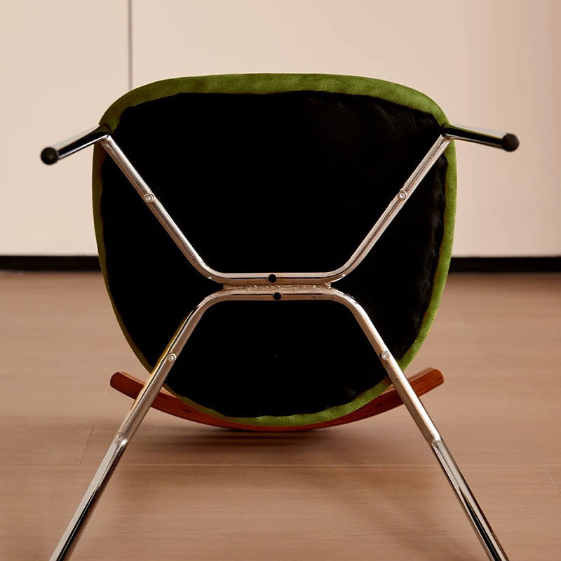 Modern Minimalist Rectangular Fabric Solid Wood Multi-Layer Plate Iron Dining Chair Backrest Armless For Dining Room