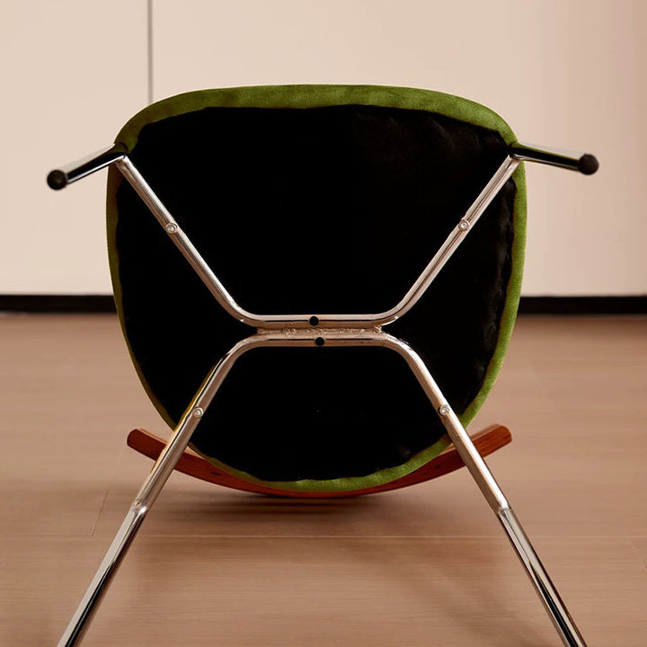 Modern Minimalist Rectangular Fabric Solid Wood Multi-Layer Plate Iron Dining Chair Backrest Armless For Dining Room