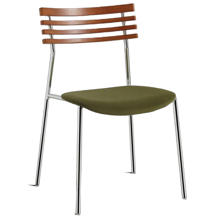 Modern Minimalist Rectangular Fabric Solid Wood Multi-Layer Plate Iron Dining Chair Backrest Armless For Dining Room
