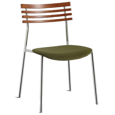 Modern Minimalist Rectangular Fabric Solid Wood Multi-Layer Plate Iron Dining Chair Backrest Armless For Dining Room