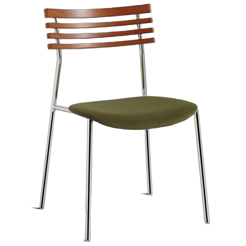 Modern Minimalist Rectangular Fabric Solid Wood Multi-Layer Plate Iron Dining Chair Backrest Armless For Dining Room