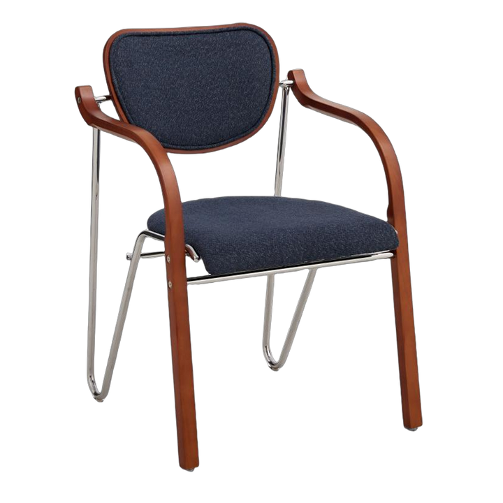 Chaise de salle à manger en fer avec dossier et accoudoirs, en tissu courbé Art déco moderne, bois massif, multi-couches, pour salle à manger 