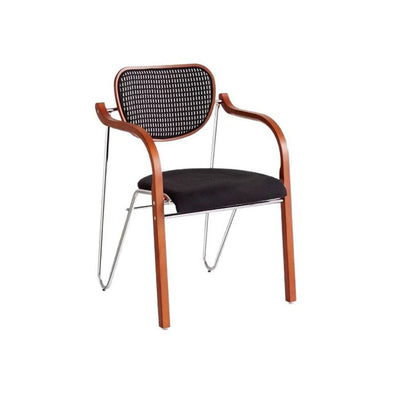 Modern Art Deco Curved Fabric Solid Wood Multi-Layer Plate Iron Dining Chair Backrest Armrest For Dining Room