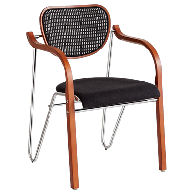 Modern Art Deco Curved Fabric Solid Wood Multi-Layer Plate Iron Dining Chair Backrest Armrest For Dining Room