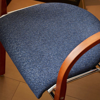 Modern Art Deco Curved Fabric Solid Wood Multi-Layer Plate Iron Dining Chair Backrest Armrest For Dining Room