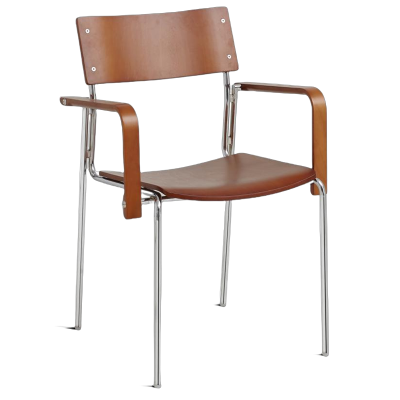 Modern Minimalist Rectangular Fabric Solid Wood Multi-Layer Plate Iron Dining Chair Backrest Armrest For Dining Room