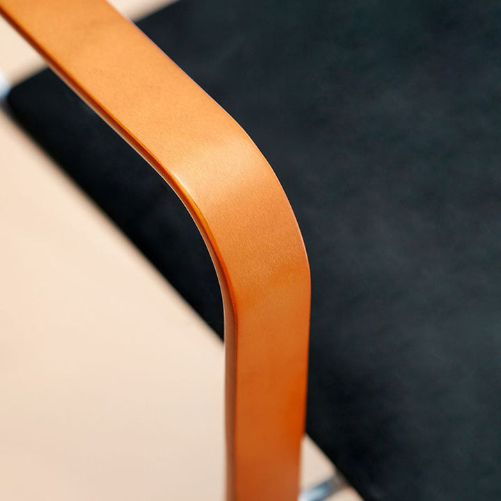 Modern Minimalist Rectangular Fabric Solid Wood Multi-Layer Plate Iron Dining Chair Backrest Armrest For Dining Room