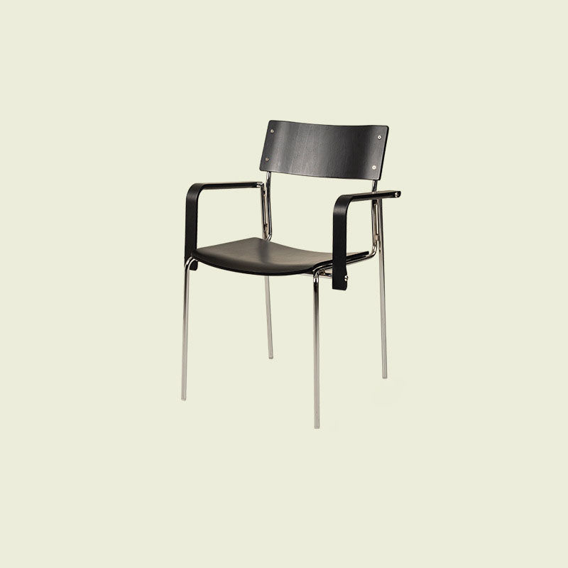 Modern Minimalist Rectangular Fabric Solid Wood Multi-Layer Plate Iron Dining Chair Backrest Armrest For Dining Room