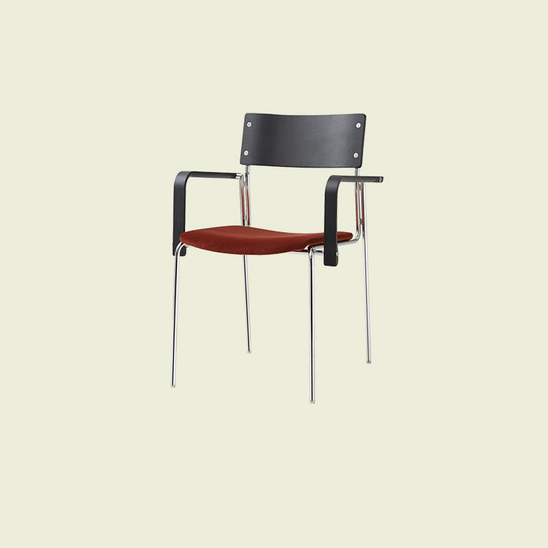 Modern Minimalist Rectangular Fabric Solid Wood Multi-Layer Plate Iron Dining Chair Backrest Armrest For Dining Room