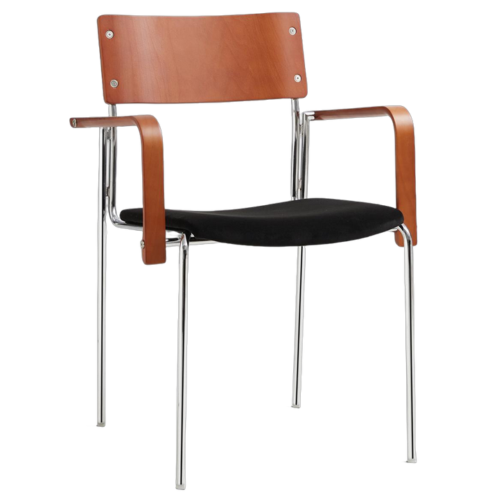 Modern Minimalist Rectangular Fabric Solid Wood Multi-Layer Plate Iron Dining Chair Backrest Armrest For Dining Room